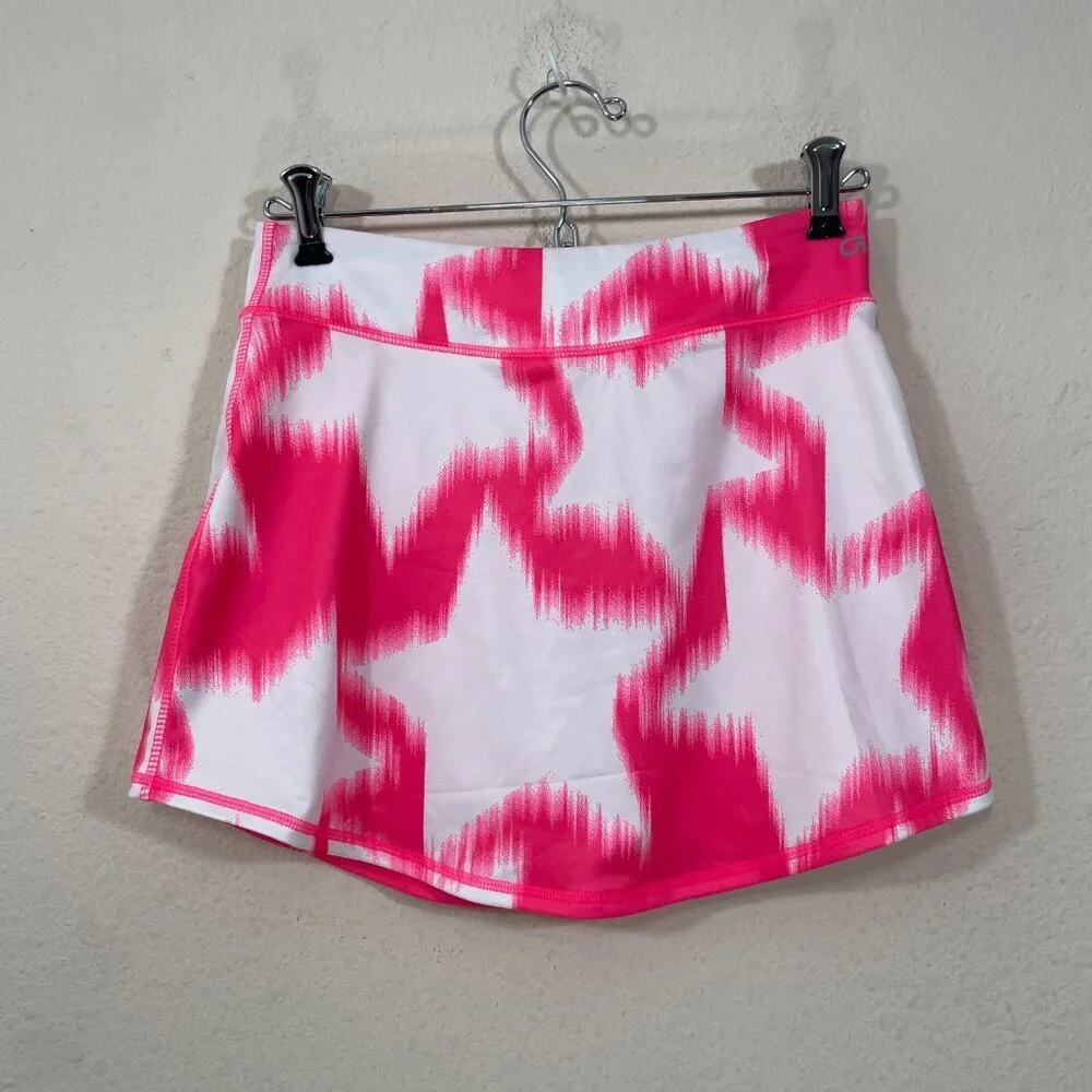 GapFit Gap Dry Youth Girls XXL Tennis Skort Athletic Neon Pop Pink Stars Stretch